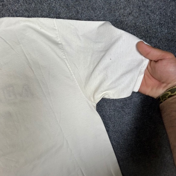 Vintage Adidas Embroidered Logo T-Shirt White Navy Red Mens Large 90s Retro - Picture 6 of 7